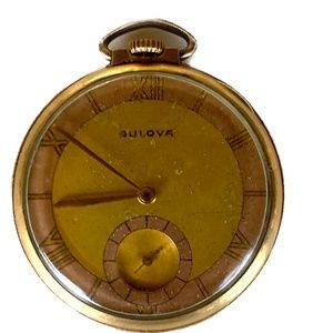 1920s 10k gold Bulova Pocket Watch  Gold and Rose, Swiss Movement  Art Deco Era